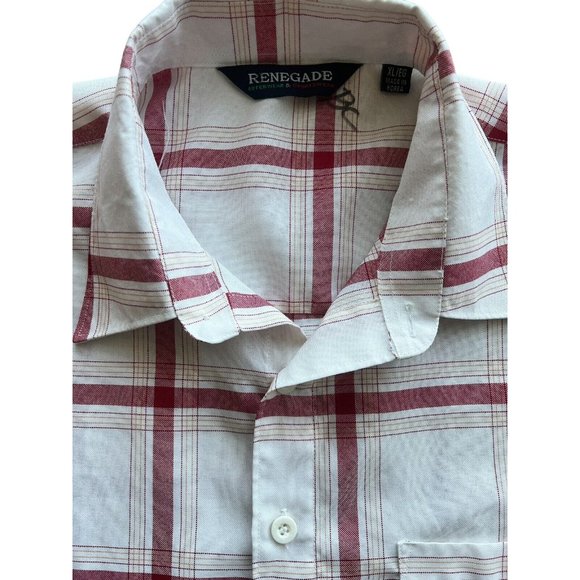 Renegade Outerwear & Sportswear Shirt (L) Men's Burgundy Plaid Button - Picture 5 of 5